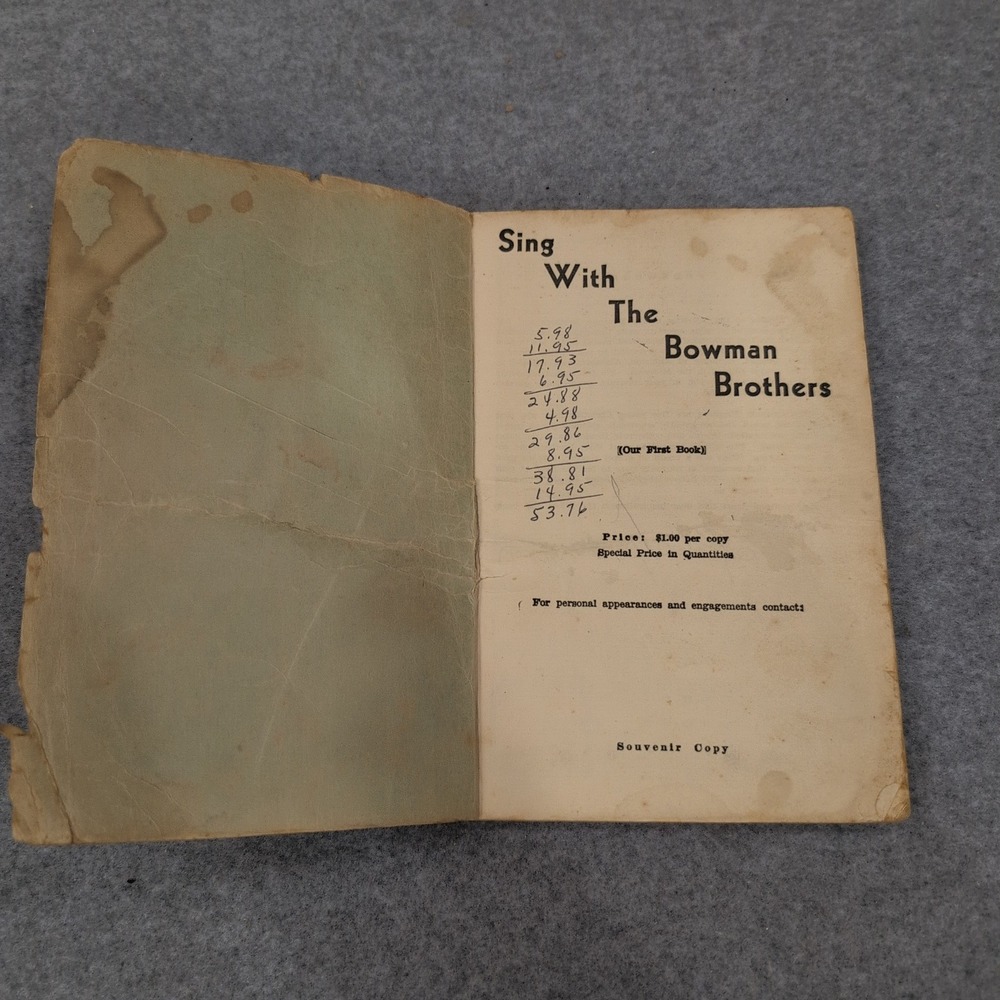 Vtg 1951 Sing With The Bowman Brothers Gospel Songbook Sheet Music Shaped Notes - Picture 3 of 5